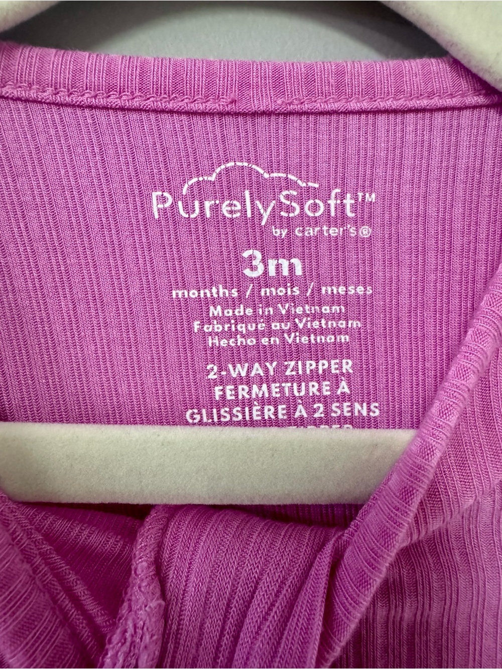 Carter's Pink Ribbed Footed One-Piece - Picture 3 of 3